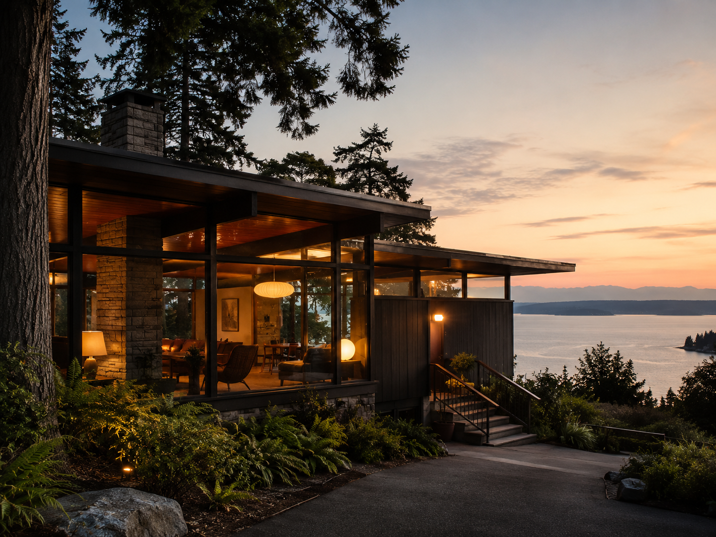 Mid-century home with sweeping Puget Sound views, Bainbridge Island